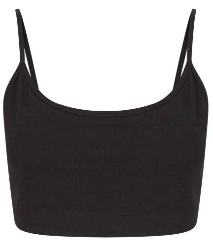 SF Ladies Sustainable Fashion Cropped Cami Vest Top - BLK - L